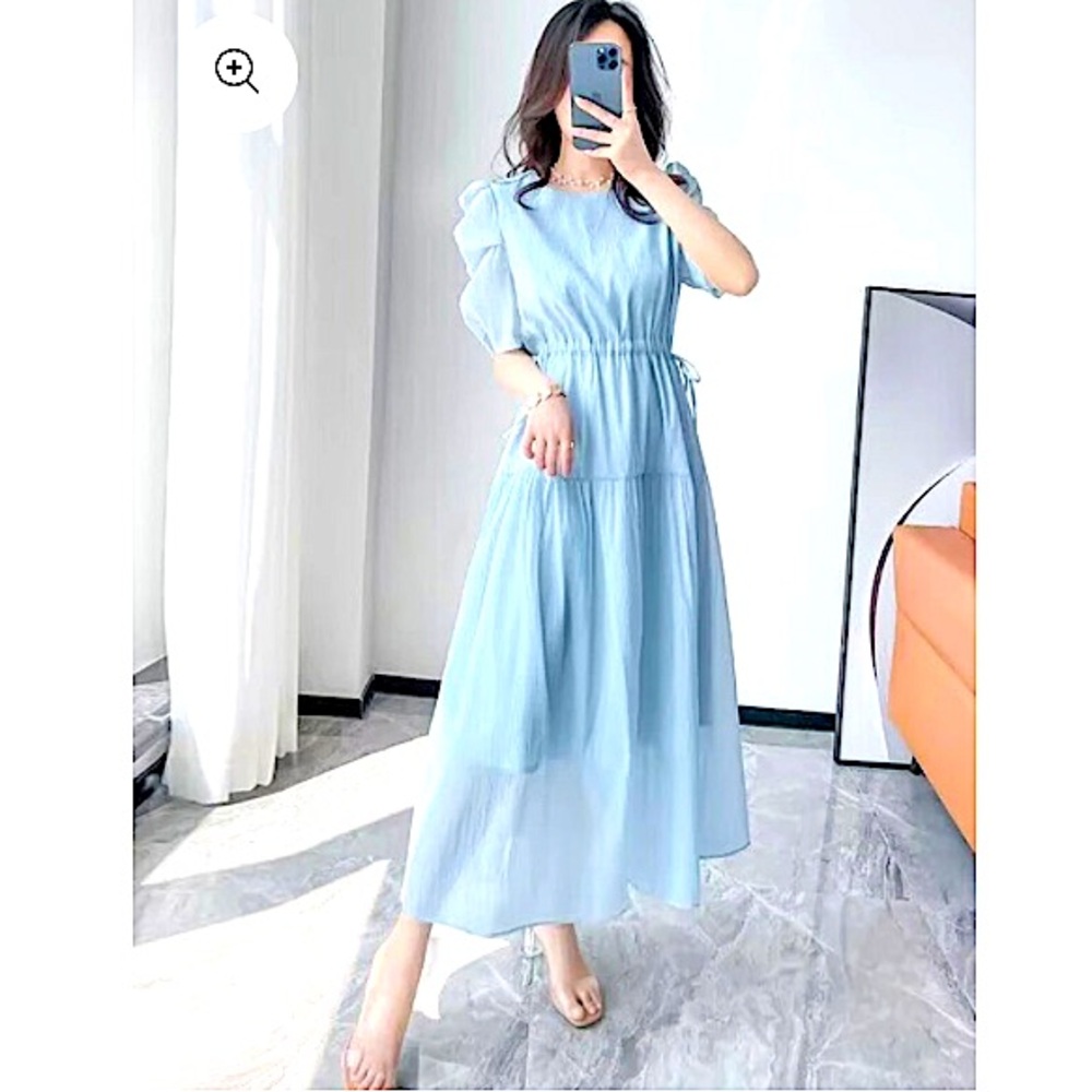 Korean gauze tie fairycore dress - like new, small